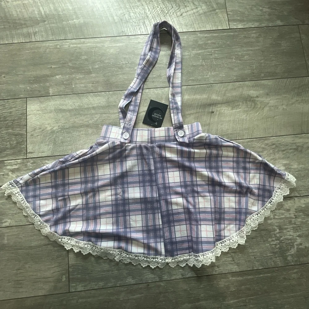 Her Universe Pink & Purple Plaid Lace Suspender Skirt